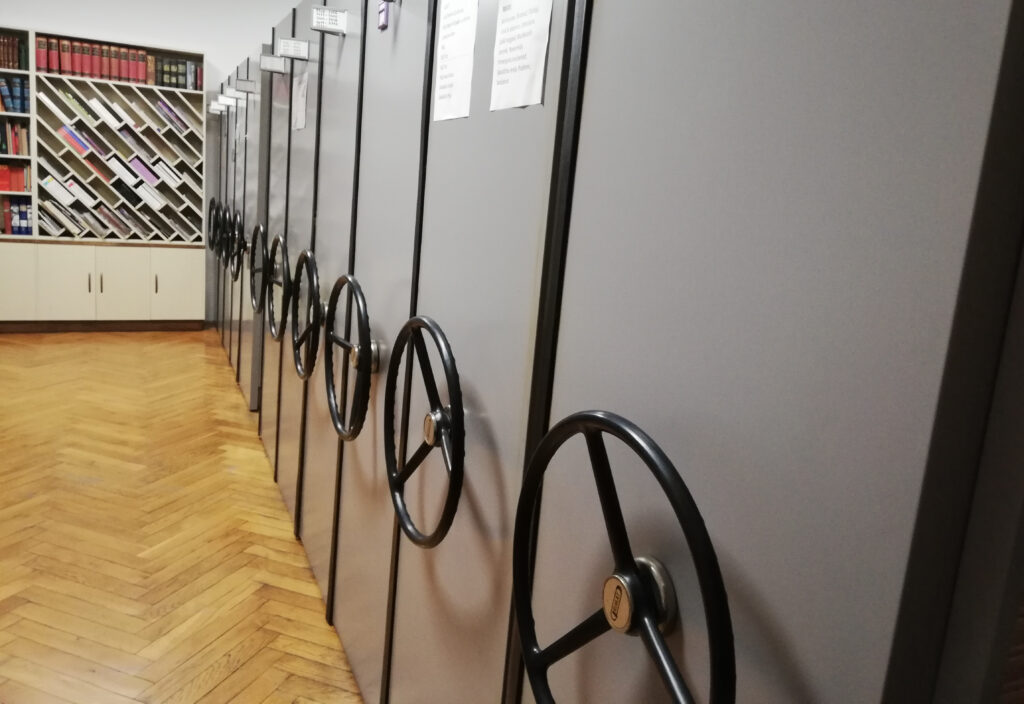 Insight into the Slovenian Theatre Institute's Library, Archive cabinets.